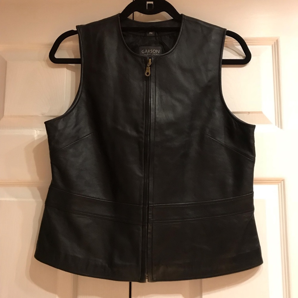 Garson By Rem Garson Leather Vest, Size-Pm